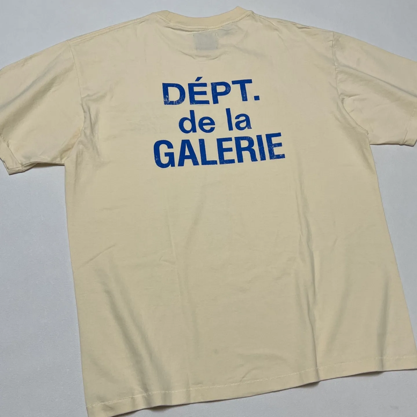 GALLERY DEPT. FRENCH TEE/CREAM/BLUE Cream French Blue LOGO Short Sleeve Cream S-XL Ready-to-wear Asso special piece dyeing Heavy washing water printing and distressing treatment Proper tube-woven fabric without side seams Unusual open-width version Original development Complete accessories/matching Details in place